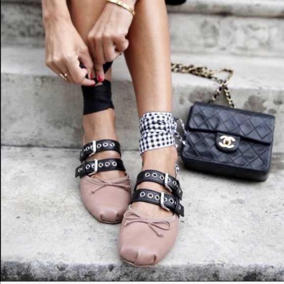 Belted Ballet flats.With Mui Mui and Prada collab. - Picture 7 of 8